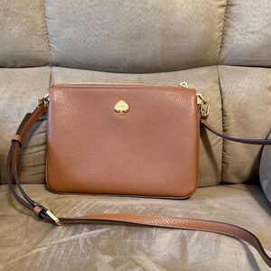 Kate Spade Tan Crossbody Bag with Gold Accents